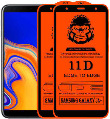 GORILLA FIVE Edge To Edge Tempered Glass for ; SAMSUNG GALAXY J4 PLUS(Pack of 2)