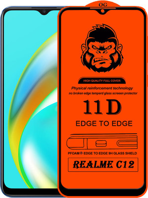 Xester Edge To Edge Tempered Glass for 4REALME C12(Pack of 1)
