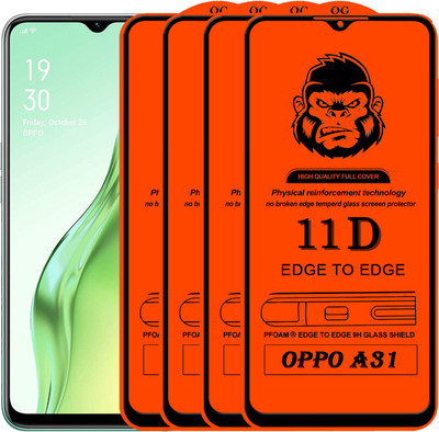HQ Protection Edge To Edge Tempered Glass for OPPO A31(Pack of 4)