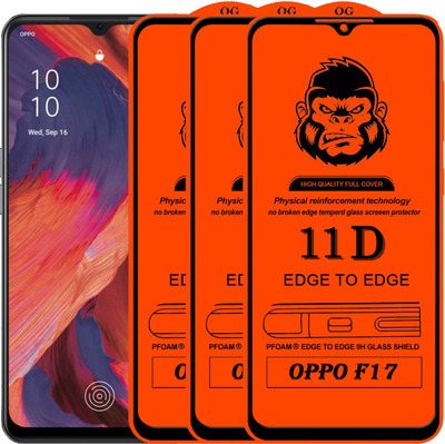 Xester Edge To Edge Tempered Glass for OPPO F17(Pack of 3)