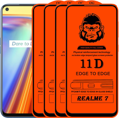 HQ Protection Edge To Edge Tempered Glass for REALME 7(Pack of 4)