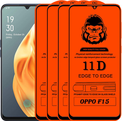 HQ Protection Edge To Edge Tempered Glass for OPPO F15(Pack of 4)