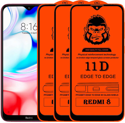 Xester Edge To Edge Tempered Glass for REDMI 8(Pack of 3)