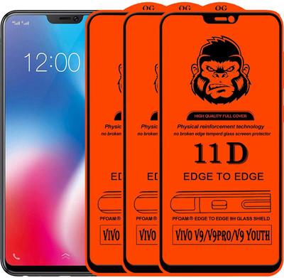 Xester Edge To Edge Tempered Glass for Vivo V9(Pack of 3)