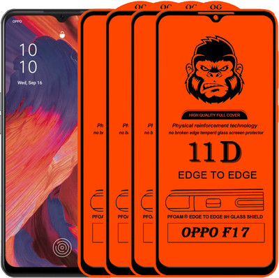 Xester Edge To Edge Tempered Glass for OPPO F17(Pack of 4)