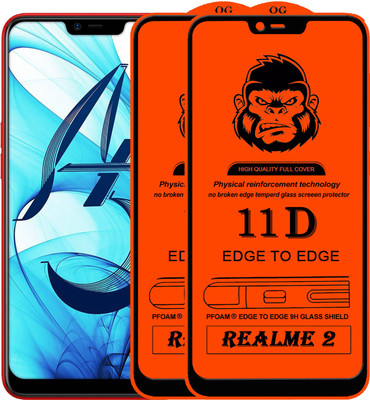 Xester Edge To Edge Tempered Glass for Realme 2(Pack of 2)