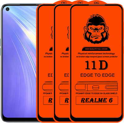 HQ Protection Edge To Edge Tempered Glass for REALME 6(Pack of 3)