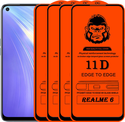Xester Edge To Edge Tempered Glass for REALME 6(Pack of 4)