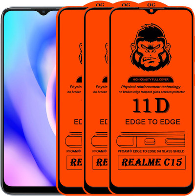 Rofix star Edge To Edge Tempered Glass for REALME C15(Pack of 3)