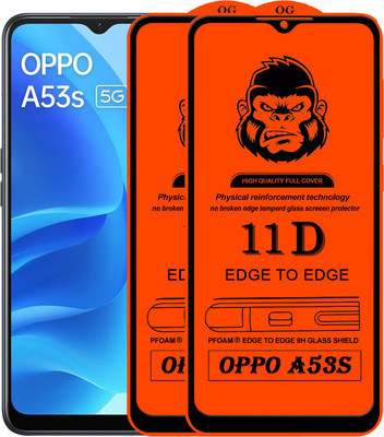Xester Edge To Edge Tempered Glass for OPPO A53S(Pack of 2)