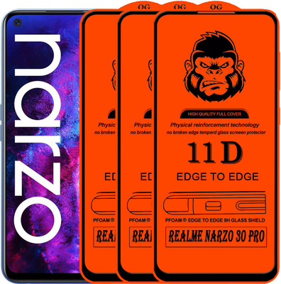 Rofix star Edge To Edge Tempered Glass for REALME NARZO 30 PRO(Pack of 3)