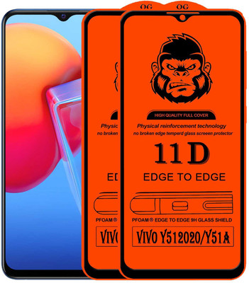 Rofix star Edge To Edge Tempered Glass for VIVO Y51 2020(Pack of 2)