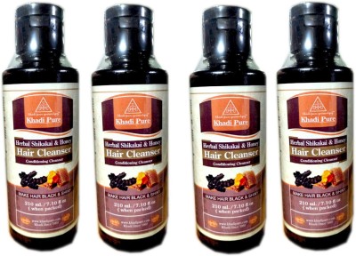 Khadi Pure Gramodyog HERBAL SHIKAKAI HONEY CLEANSER(210 x4)(SET OF 4 Pcs)(820 ml)