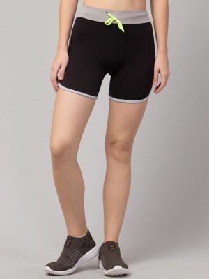 VERMA CREATION Solid Women Black Gym Shorts