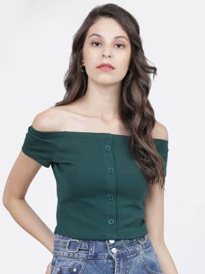 Tokyo Talkies Casual Solid Women Green Top - Buy Tokyo Talkies Casual Solid  Women Green Top Online at Best Prices in India 