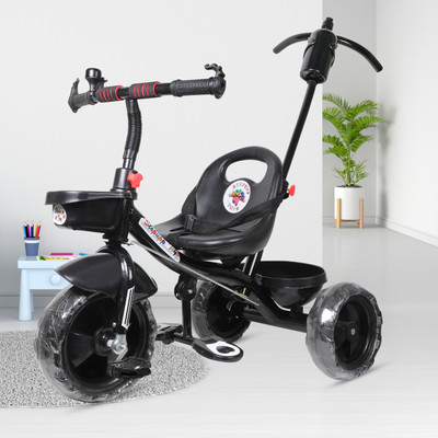 Stepupp BLACK HANDLE FRONT AND BACK BASKET FOR BABY-02 Tricycle(Black)