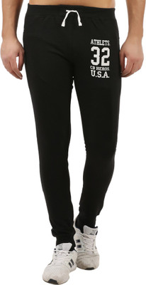 CHECKERSBAY Solid Men Black Track Pants
