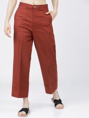 Tokyo Talkies Regular Fit Women Brown Trousers