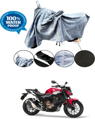 RONISH Waterproof Two Wheeler Cover for Honda(CB 500, Grey)