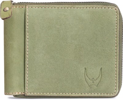 VERAHIDE Men Casual Green Genuine Leather Wallet(3 Card Slots)