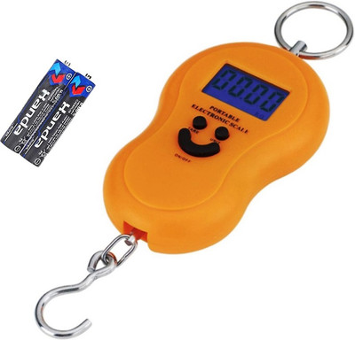Glancing Weight Scale Machine- Portable Hanging Luggage Weight Machine Digital for Weighing Household Items i.e. Waste Newspaper, Gas Cylinder , disposal etc Capacity 50Kg L/42/KG Luggage Weighing Scale(Orange)