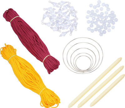 PUSHPA CREATION Macrame Cord ,Beads,Bells,Rings Craft Set
