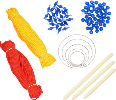 PUSHPA CREATION Macrame Cord ,Beads,Bells,Rings Craft Set