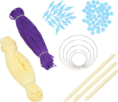 PUSHPA CREATION Macrame Cord ,Beads,Bells,Rings Craft Set