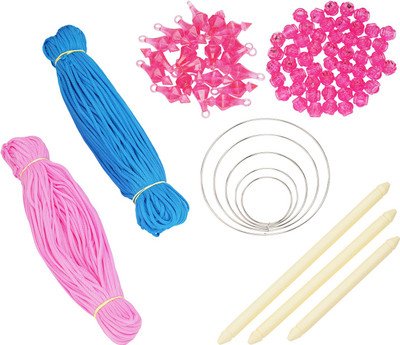 PUSHPA CREATION Macrame Cord ,Beads,Bells,Rings Craft Set