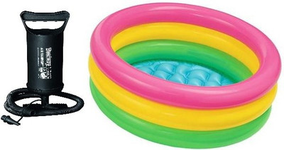 ECOM BHARAT mnb-25 Inflatable Swimming Pool, Inflatable Toy Pump(Multicolor)
