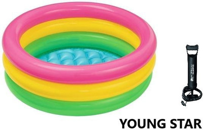 ECOM BHARAT mnb-4 Inflatable Swimming Pool, Inflatable Toy Pump(Multicolor)