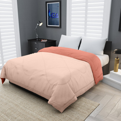 KEA Solid Double Comforter for  Heavy Winter(Microfiber, Peach, Pink)