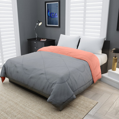 KEA Solid Double Comforter for  Heavy Winter(Microfiber, Pink, Grey)