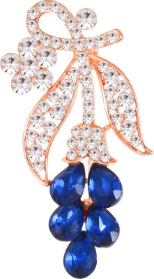 VIGHNRAJ JEWELS Beautiful Saree pin Blue And White Stone For Women in a Brooch Brooch(Gold)