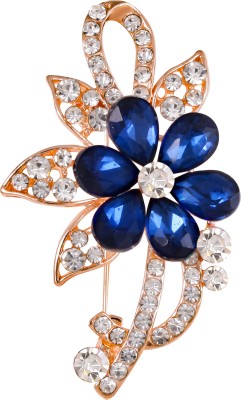 VIGHNRAJ JEWELS Beautiful Saree pin Blue And White Stone For Women in a Brooch Brooch(Gold)