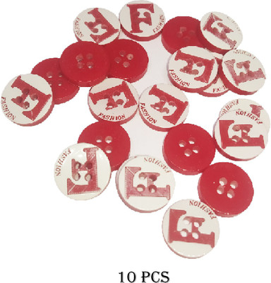lookat Crafts Plastic Buttons Round for Sewing Garments Embroidery - 10 pcs Plastic Buttons(Pack of 10)