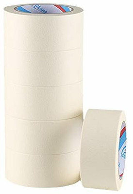 True-Ally Single Sided Handheld Dispenser Masking Tape (Manual)(Set of 6, Off-White)