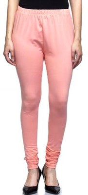 AGINOS Churidar  Ethnic Wear Legging(Pink, Solid)