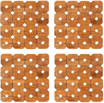 Alpyog Square Wood Coaster(Pack of 4)