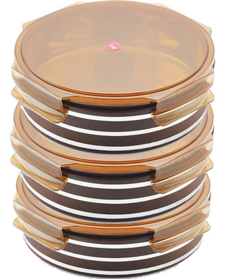 Liza Plastic, Steel Utility Container  - 450(Pack of 3, Brown)