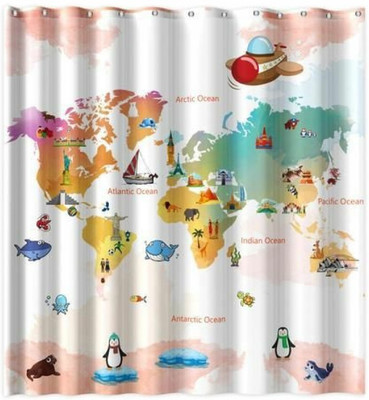 IDV 154 cm (5 ft) Polyester Room Darkening Window Curtain (Pack Of 2)(Printed, Multicolor)