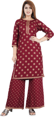 MayshaCreations Women Kurti Palazzo Set