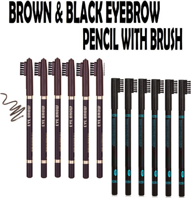 ADJD Smudge-proof eyebrow pencil for perfectly defined brows brown & black eye brow pencil(BROWN, BLACK)