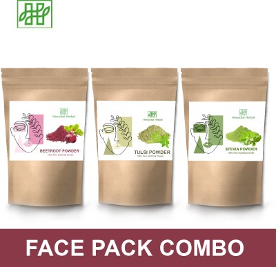 Himachal Herbal Organic Tulsi Powder-Beetroot Powder-Stevia Powder 150gm For Face Pack & Hair Pack-Each-50gm(150 g)