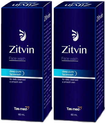 Zitvin Deep Pure Charcoal (60 ML)  Pack of 2 Face Wash(120 ml)