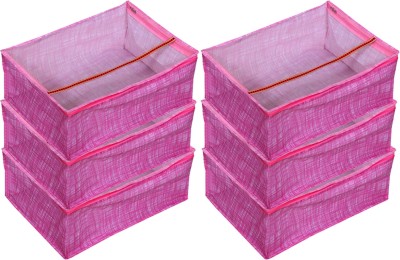 KUBER INDUSTRIES Designer Non Woven Saree Cover With Transparent Top- Pack of 6 (Pink)-HS_38_KUBMART21614 HS_38_KUBMART021614(Pink)