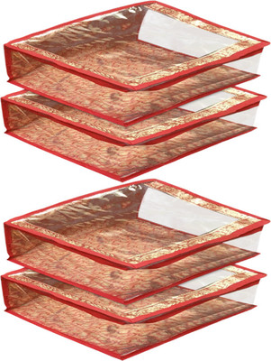 KUBER INDUSTRIES Designer Carry Design Transparent PVC Single Saree Cover- Pack of 4 (Maroon)-HS_38_KUBMART21576 HS_38_KUBMART021576(Maroon)