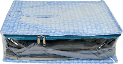 KUBER INDUSTRIES Designer Check Design Laminated PVC Transaparent Pant/Trouser Cum Clothes Organizer (Blue)-HS_38_KUBMART21290 HS_38_KUBMART021290(Blue)