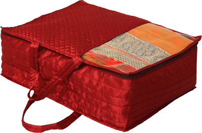 KUBER INDUSTRIES Designer Satin Saree Cover, Wardrobe Organizer With Transparent Top Window (Maroon)-HS_38_KUBMART21724 HS_38_KUBMART021724(Maroon)