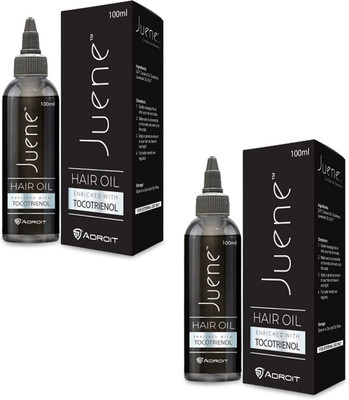 Juene Hair Oil|Enriched with Tocotrienol|Coconut Oil|Antioxidant Support |Hair Protection|For Damaged Hair|Vegetarian-Pack of 2 Hair Oil(200 ml)